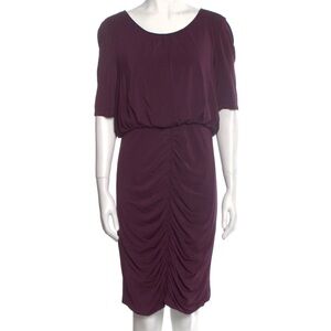 Burberry London scoop neck dress knee-length plum color
